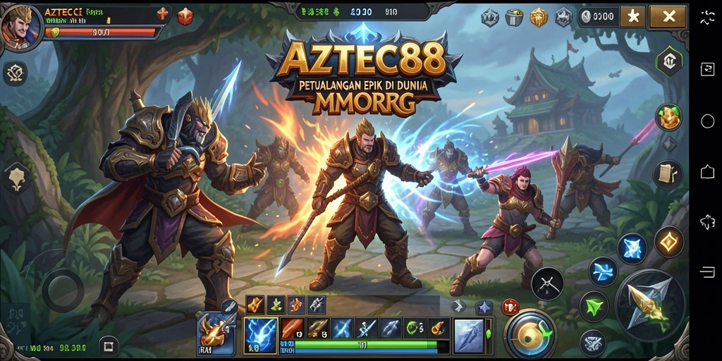 Tangkapan layar utama AZTEC88 menampilkan aksi seru dalam game MMORPG.
