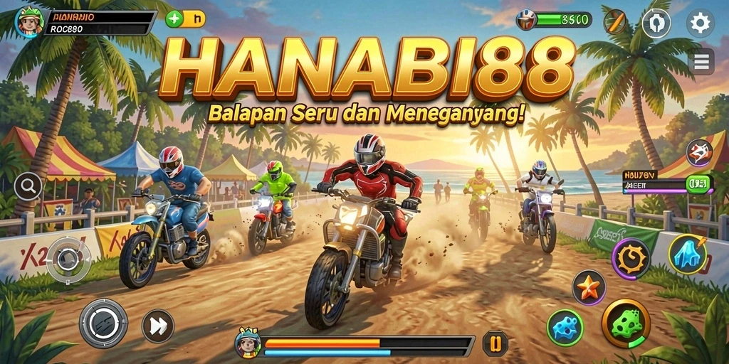 Gameplay seru balapan mobil di HANABI88 dengan grafis menawan.