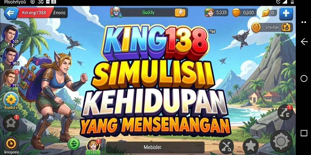 Tampilan menakjubkan dari gameplay simulasi KING138.