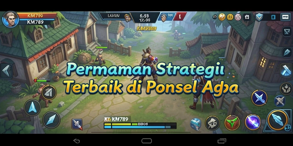 Screenshot utama KM789 menampilkan strategi pertempuran yang epik.